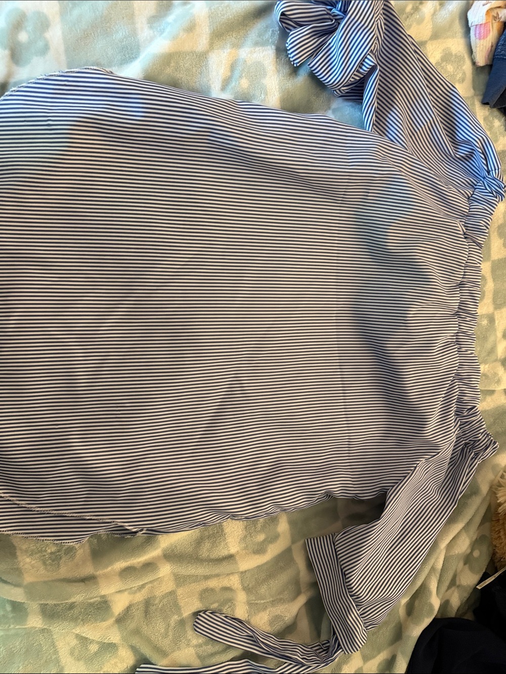 Striped Mini Dress in Navy and White - Women